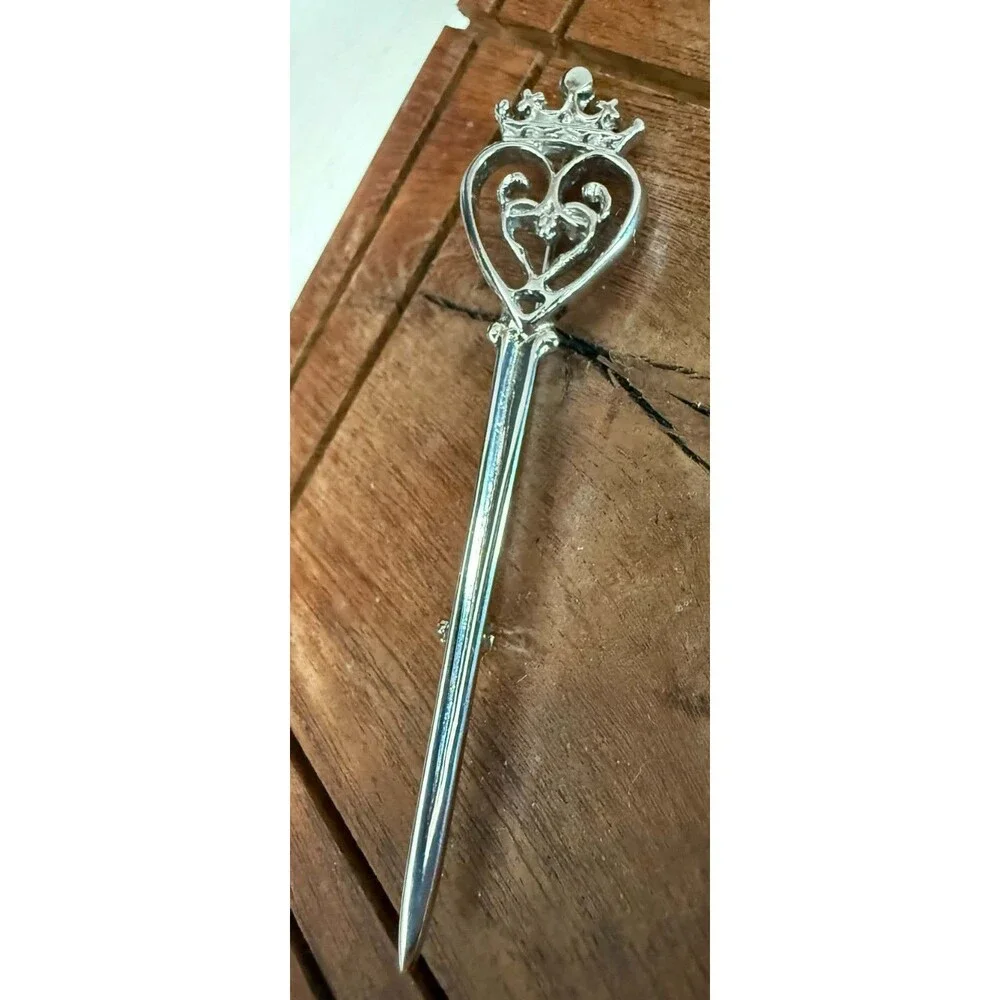Vintage Unisex Pin Scottish Sword Kilt Brooch 3